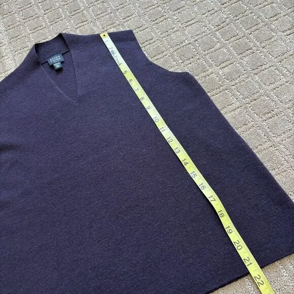 Eileen Fisher Wool Sweater Vest Women's MP Plum Purple V Neck Preppy Academia - Picture 6 of 7